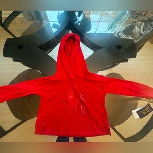 3T Toddler Girl Red Polo Ralph Cropped Hoodie Shirt
